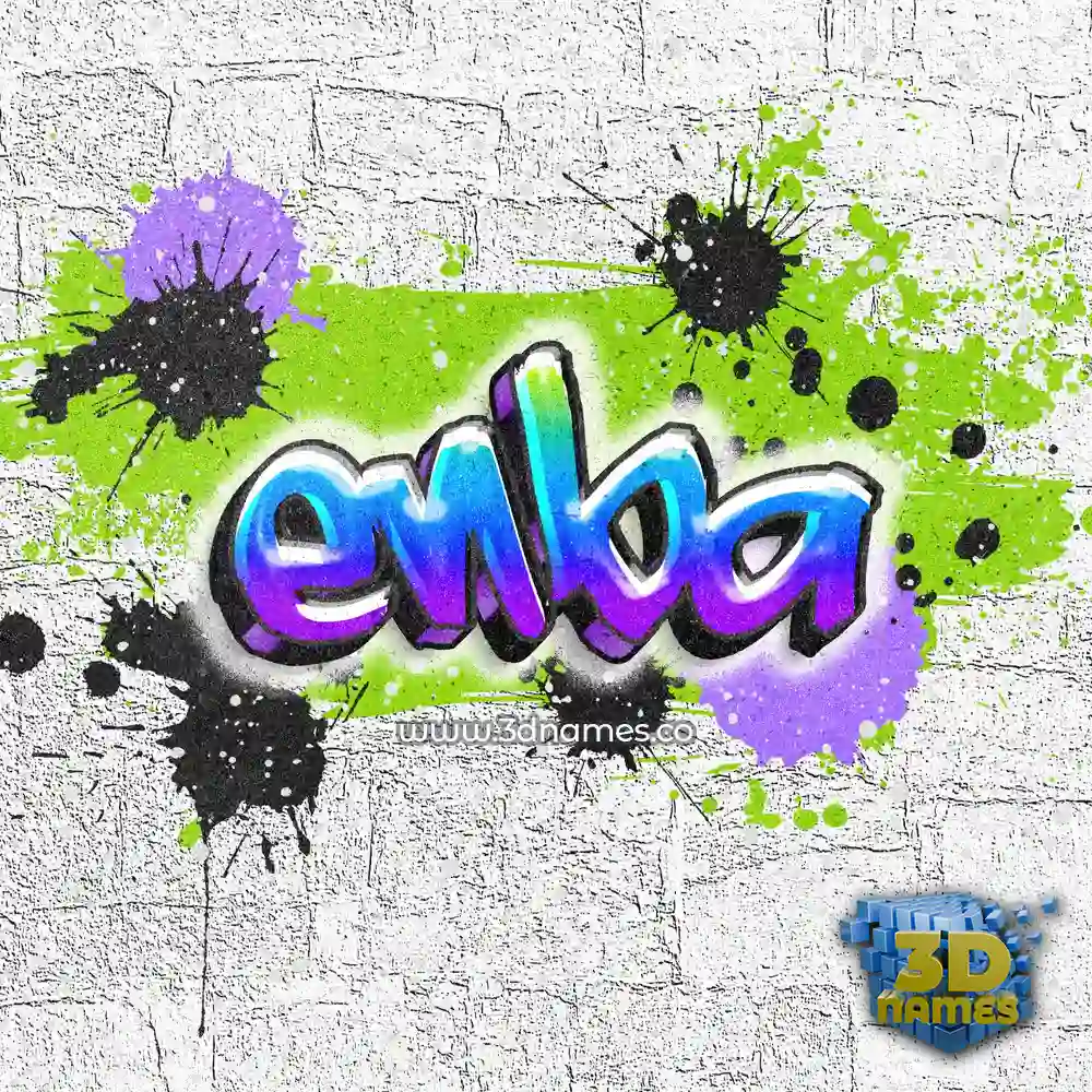 enba in Graffiti Grunge style - 3D name wallpaper
