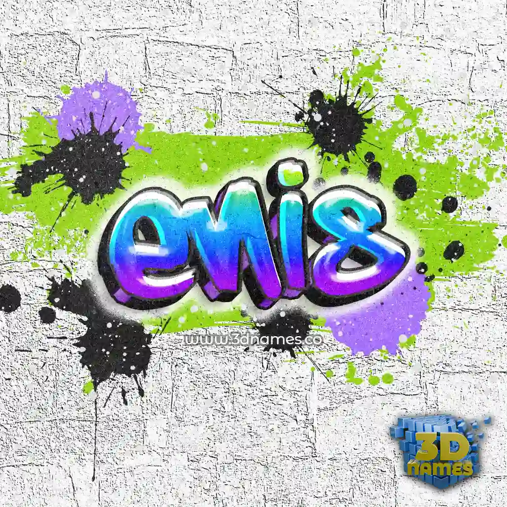 enis in Graffiti Grunge style - 3D name wallpaper