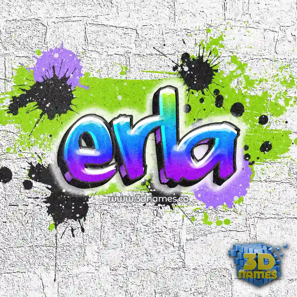 erla in Graffiti Grunge style - 3D name wallpaper