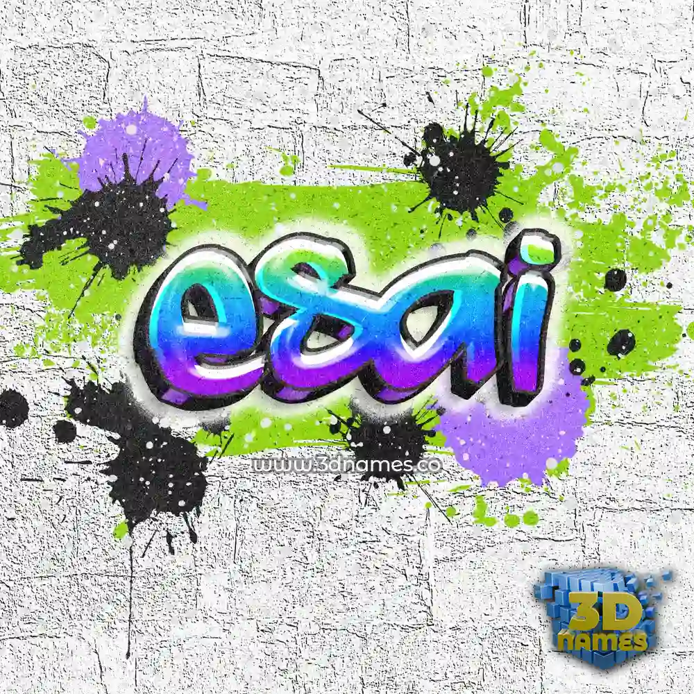 esai in Graffiti Grunge style - 3D name wallpaper