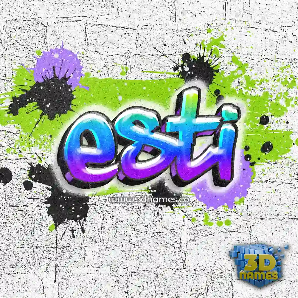 esti in Graffiti Grunge style - 3D name wallpaper
