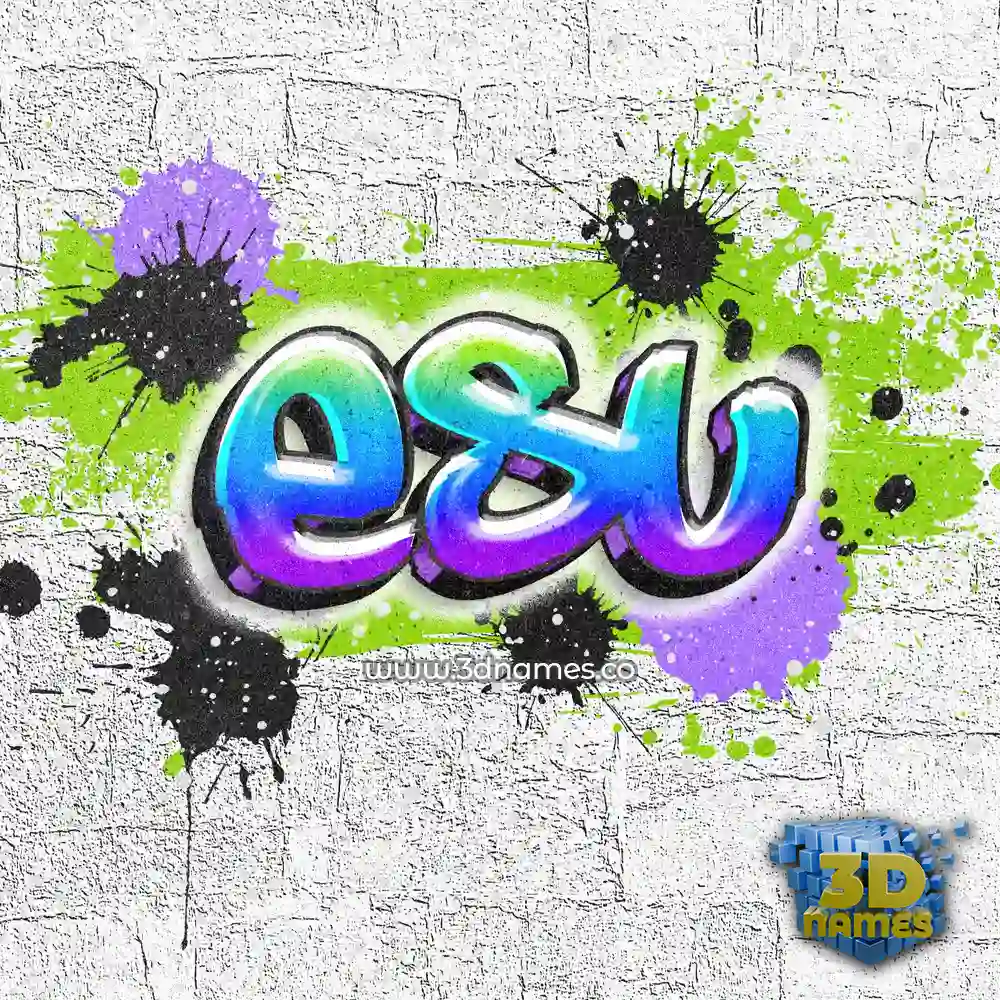 esu in Graffiti Grunge style - 3D name wallpaper