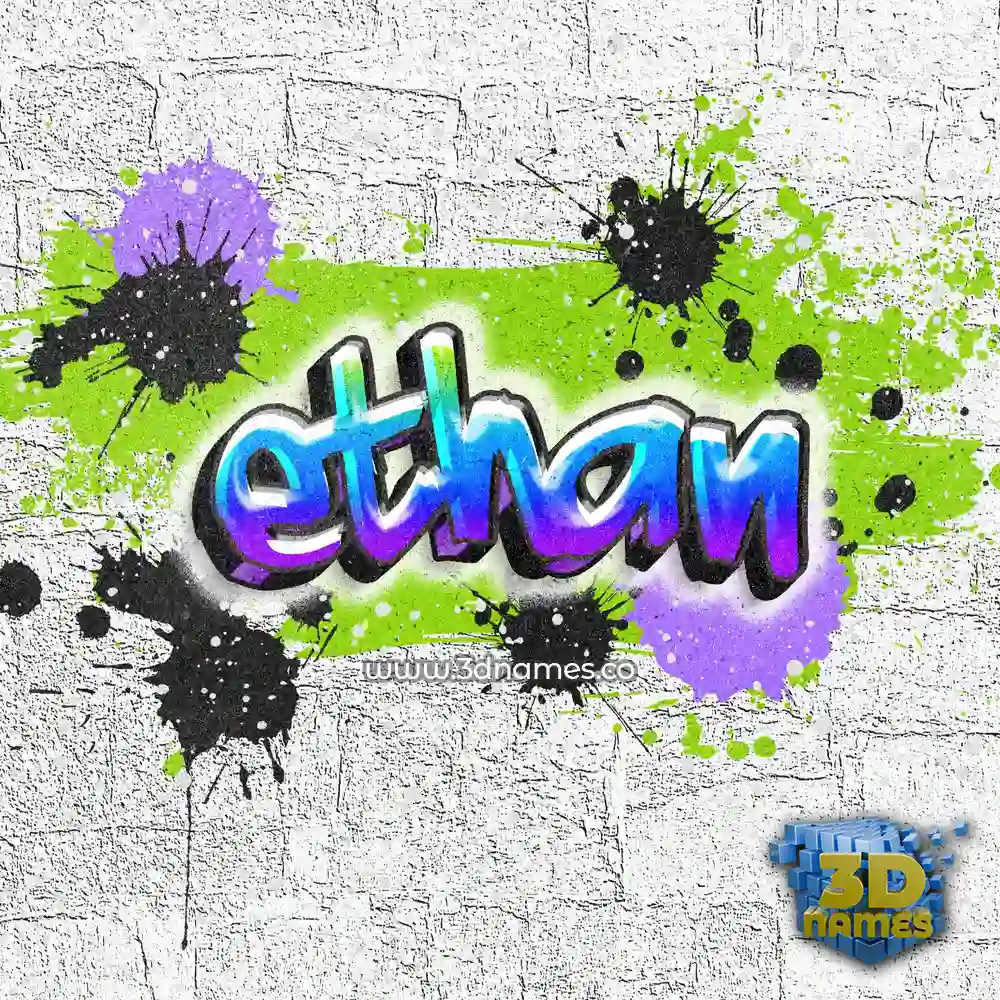 ethan in Graffiti Grunge style - 3D name wallpaper
