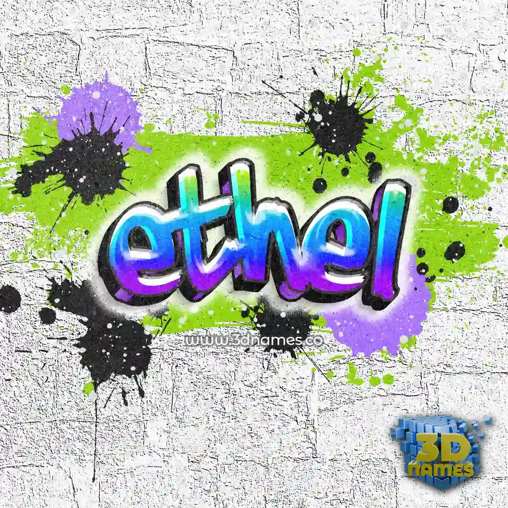 ethel in Graffiti Grunge style - 3D name wallpaper