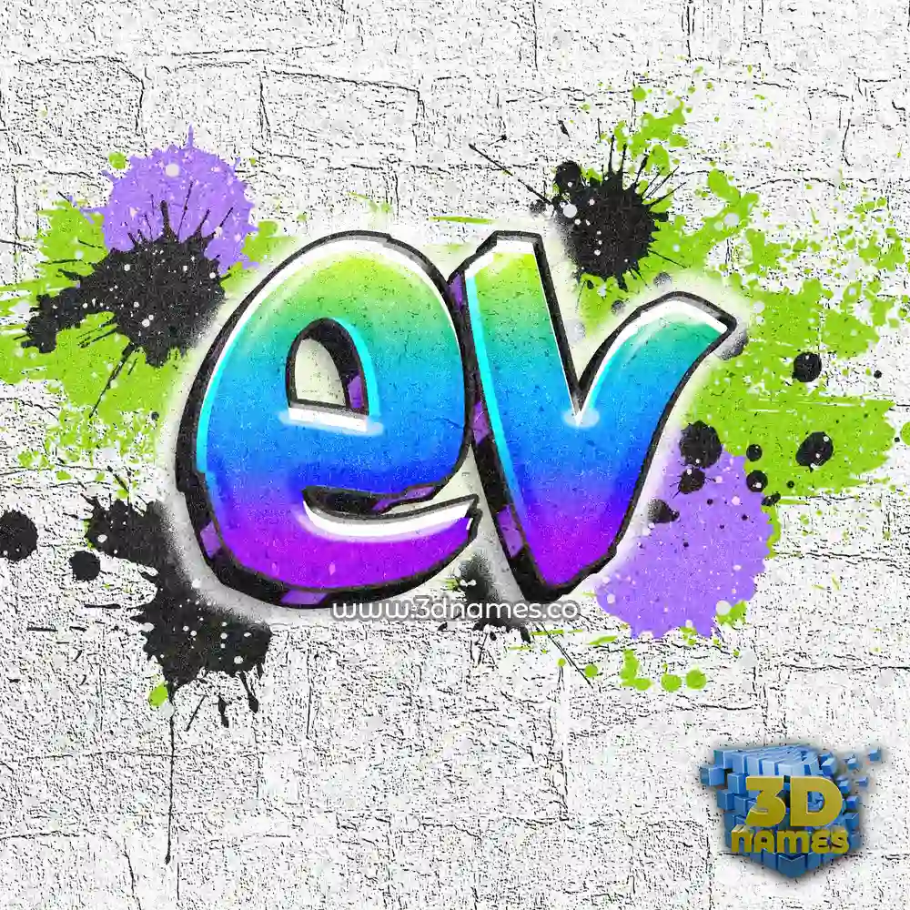 ev in Graffiti Grunge style - 3D name wallpaper