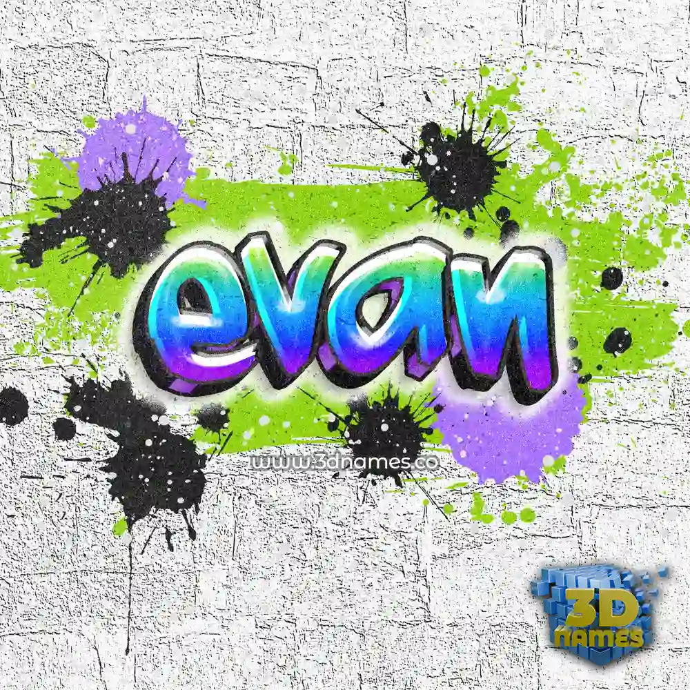 evan in Graffiti Grunge style - 3D name wallpaper