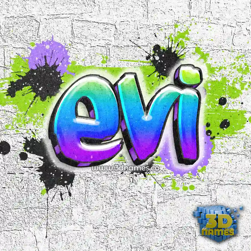 evi in Graffiti Grunge style - 3D name wallpaper