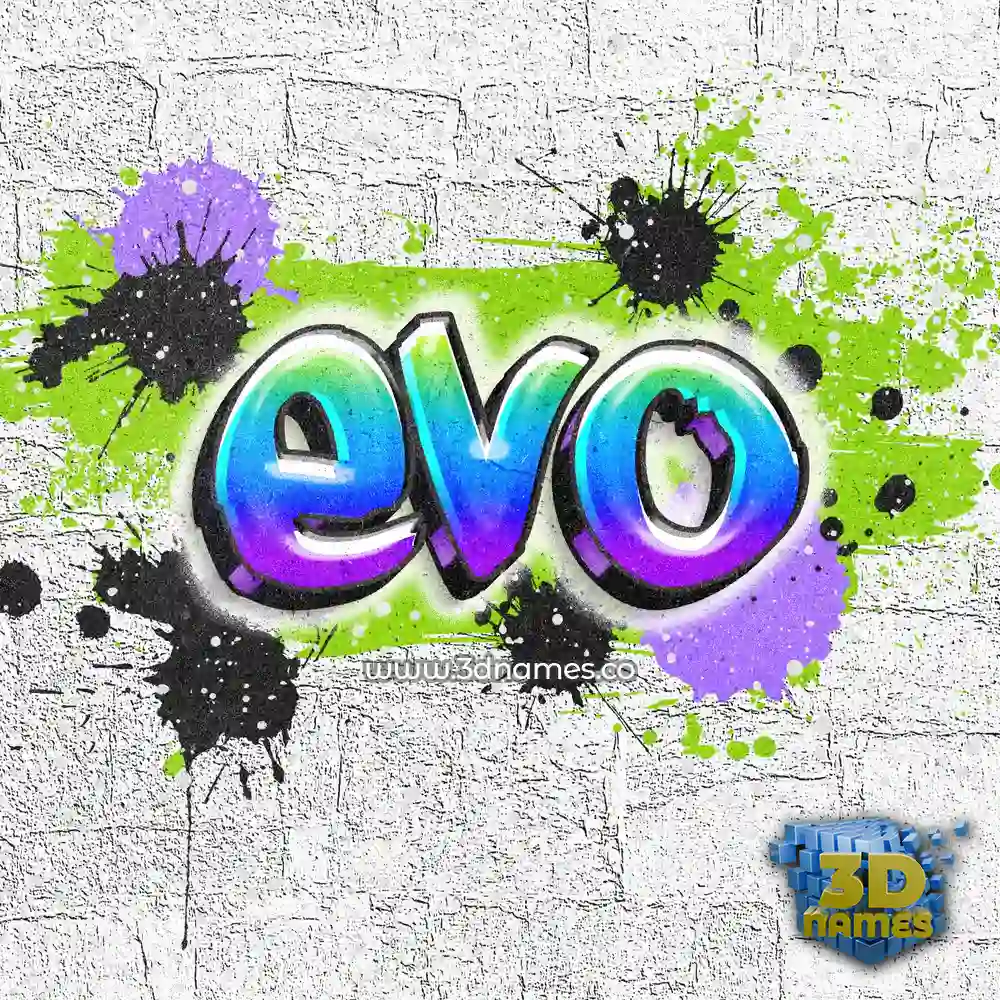 evo in Graffiti Grunge style - 3D name wallpaper