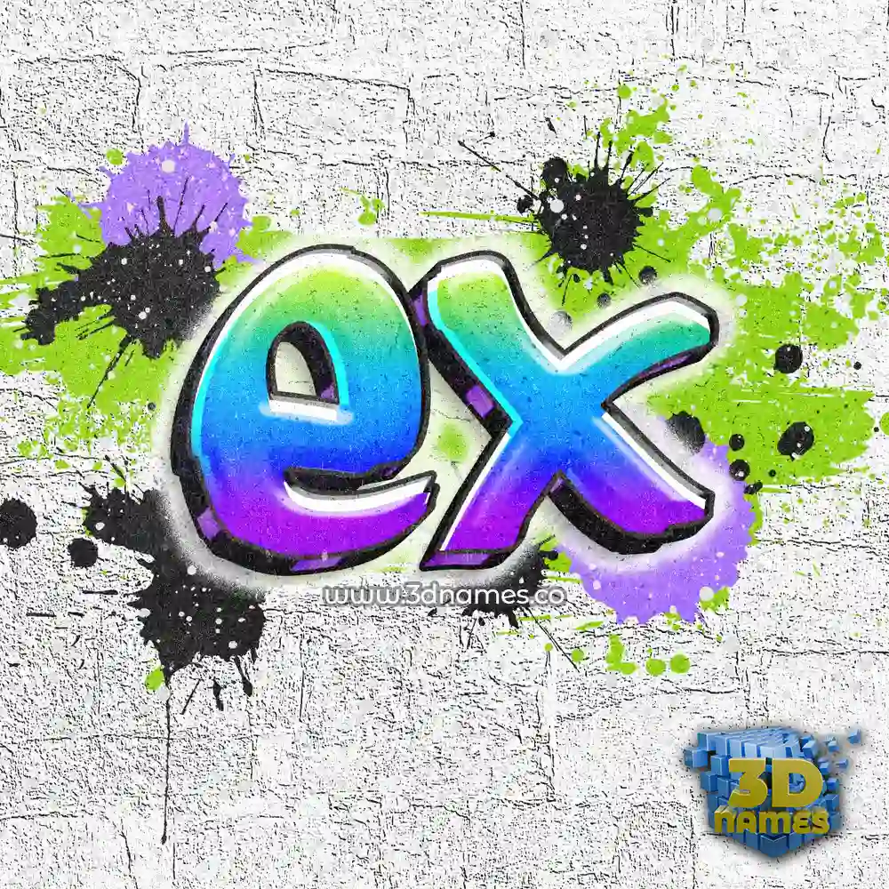ex in Graffiti Grunge style - 3D name wallpaper
