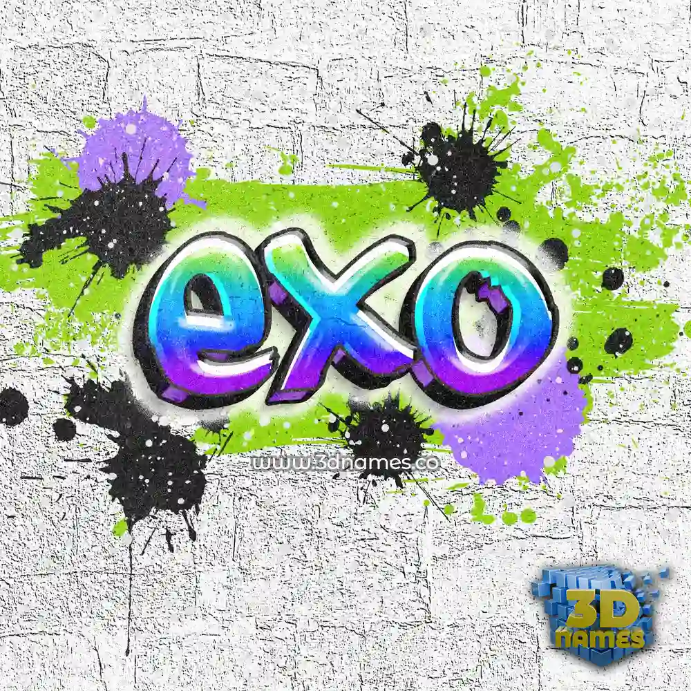 exo in Graffiti Grunge style - 3D name wallpaper