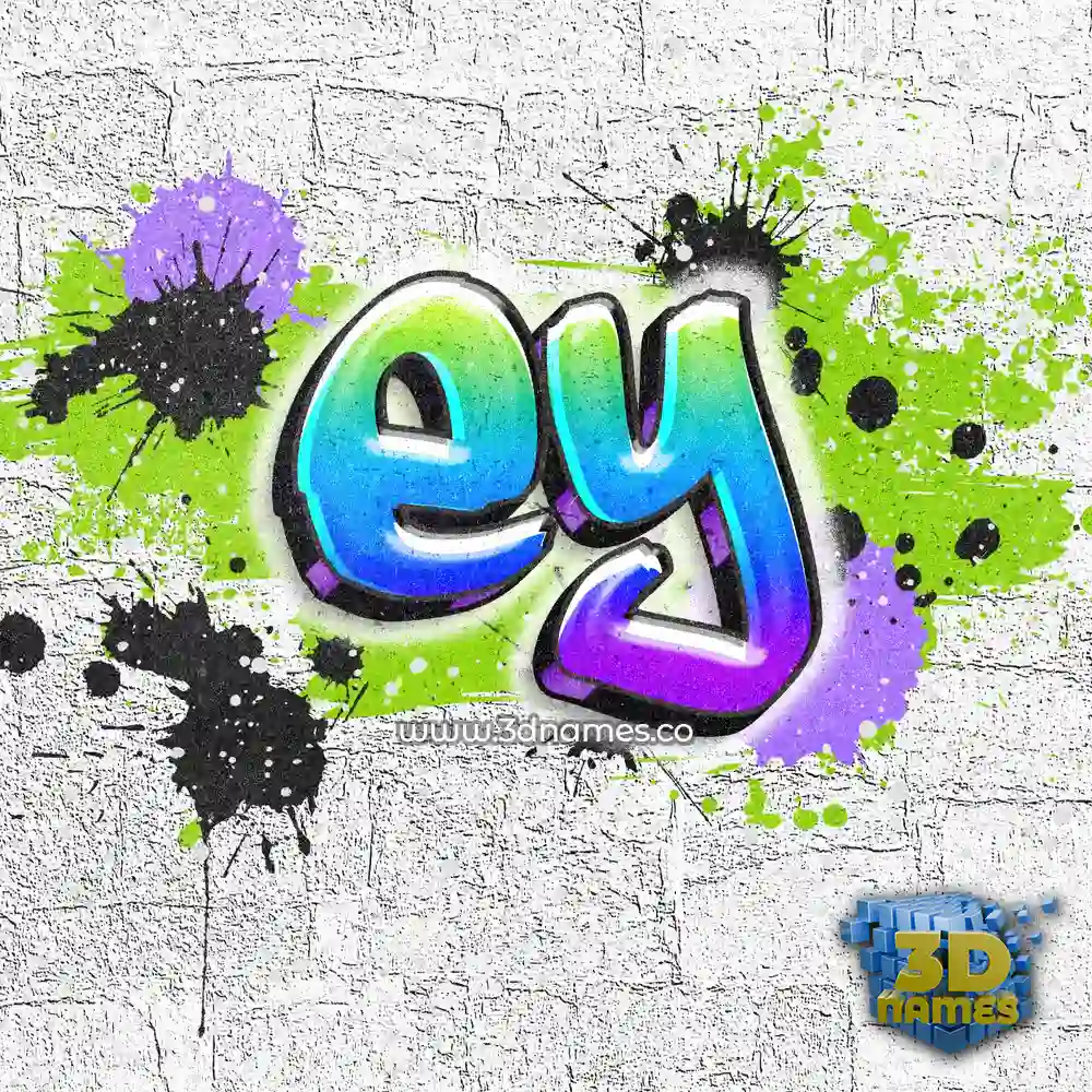 ey in Graffiti Grunge style - 3D name wallpaper