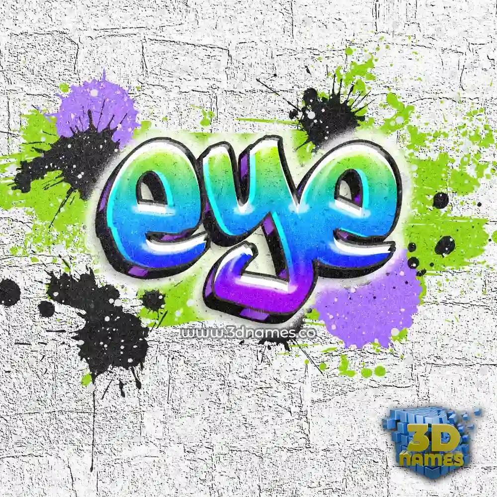 eye in Graffiti Grunge style - 3D name wallpaper