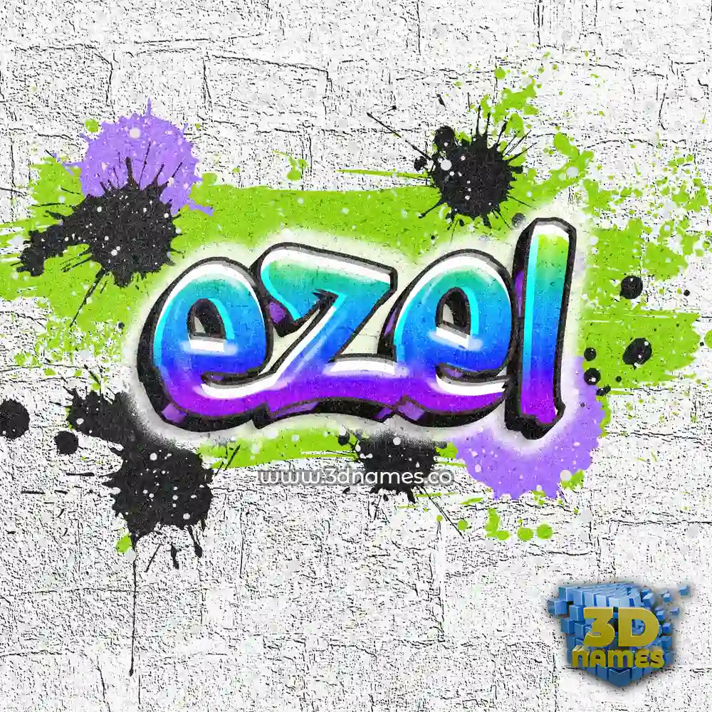 ezel in Graffiti Grunge style - 3D name wallpaper
