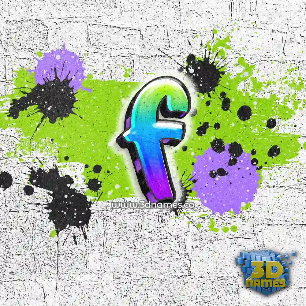 f in Graffiti Grunge style - 3D name wallpaper