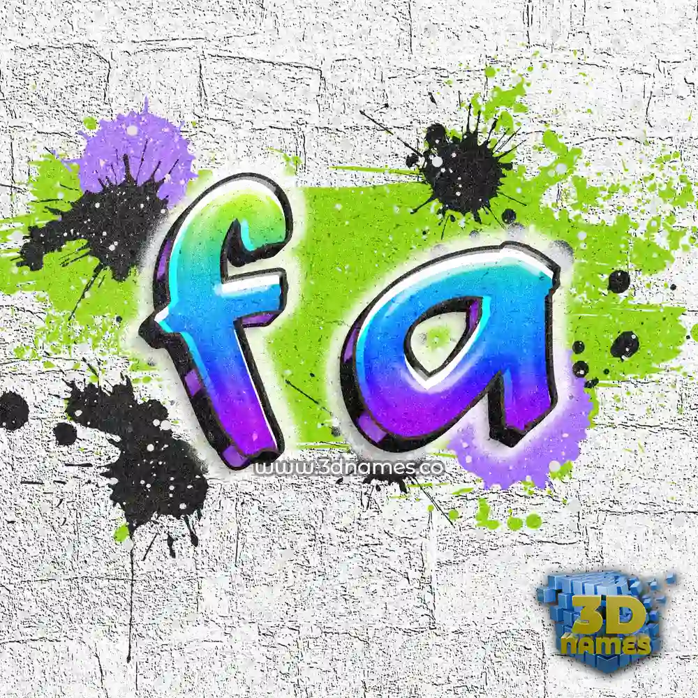 f a in Graffiti Grunge style - 3D name wallpaper
