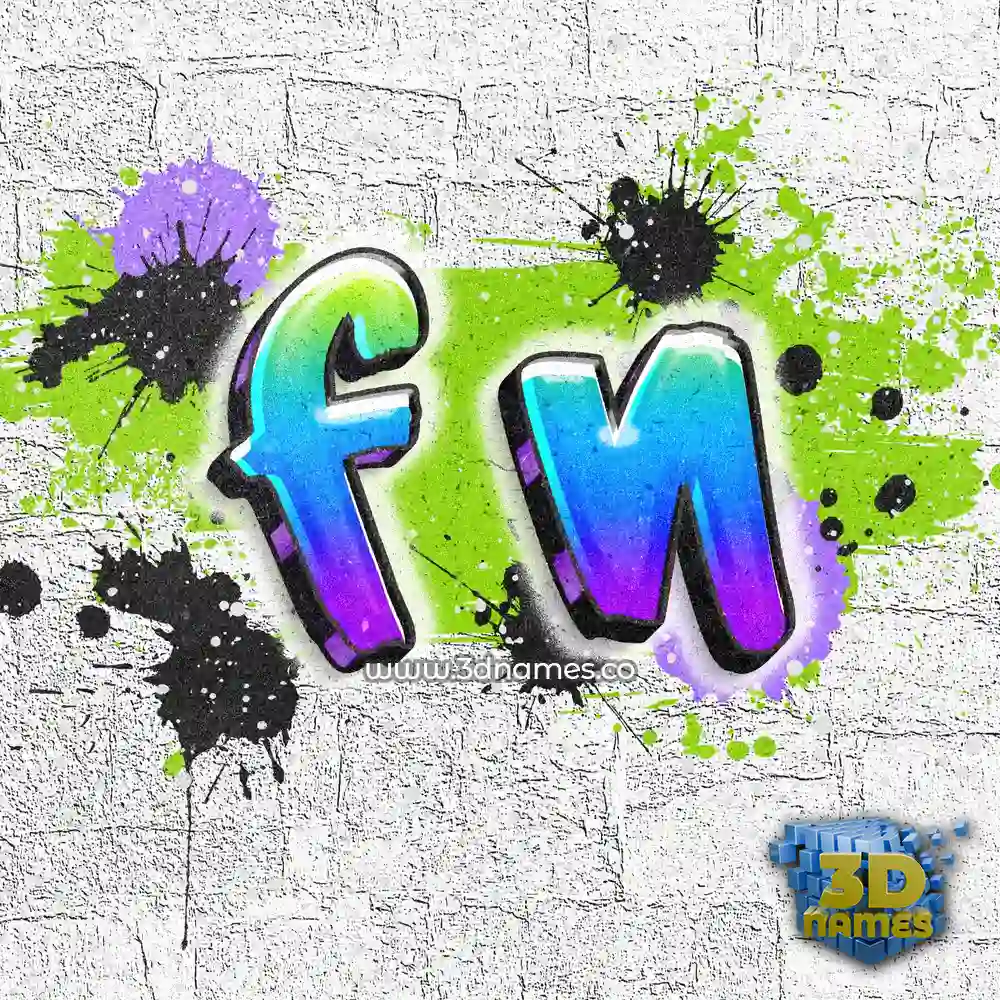f n in Graffiti Grunge style - 3D name wallpaper