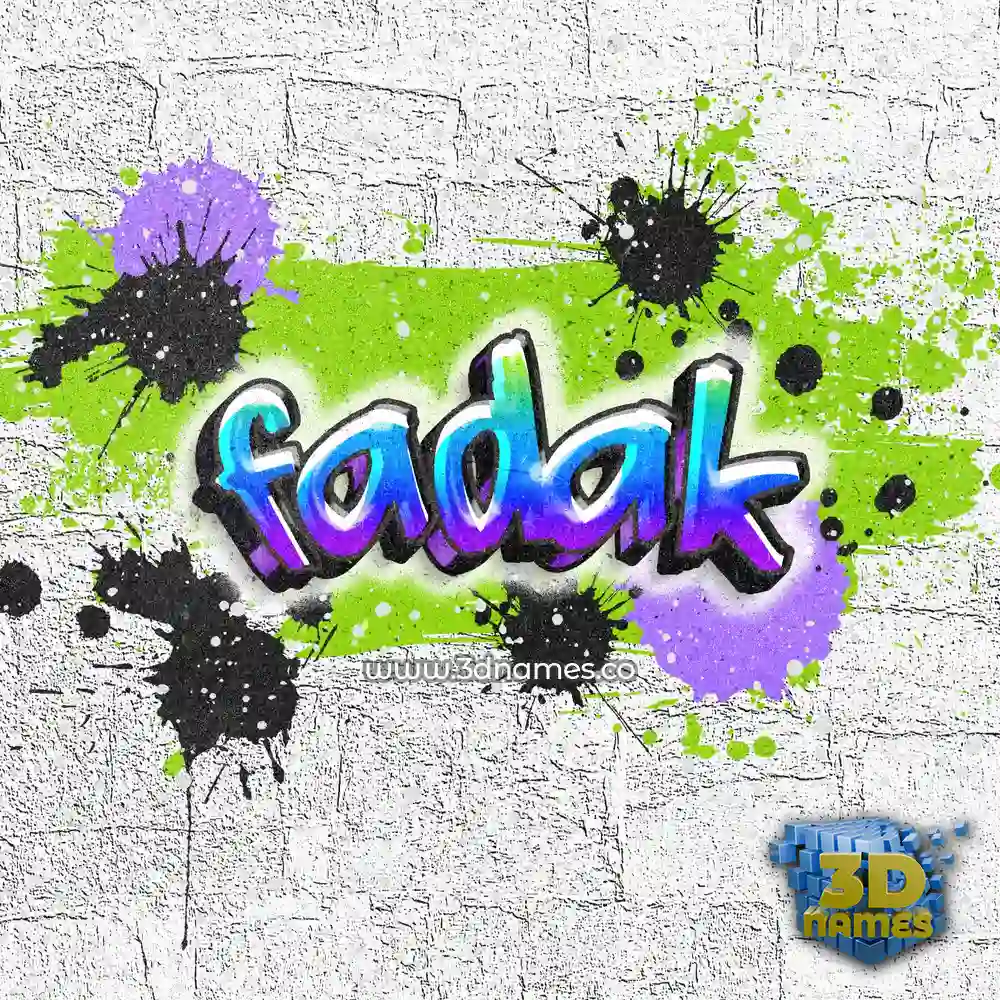 fadak in Graffiti Grunge style - 3D name wallpaper