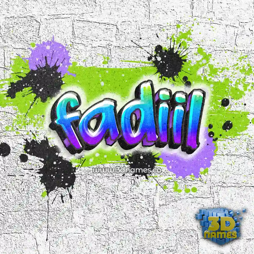 fadiil in Graffiti Grunge style - 3D name wallpaper