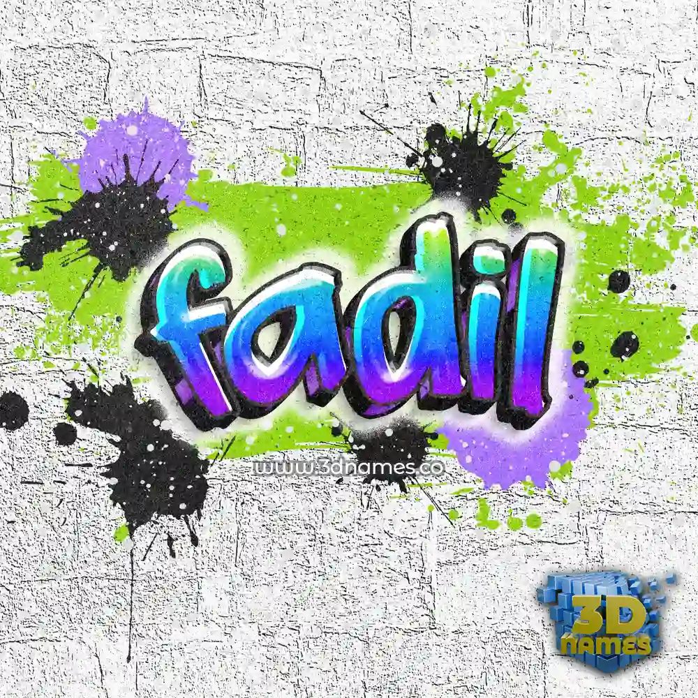 fadil in Graffiti Grunge style - 3D name wallpaper