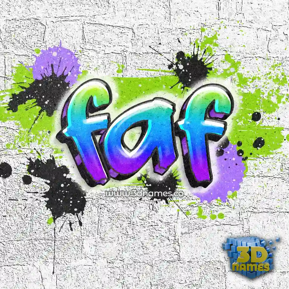 faf in Graffiti Grunge style - 3D name wallpaper