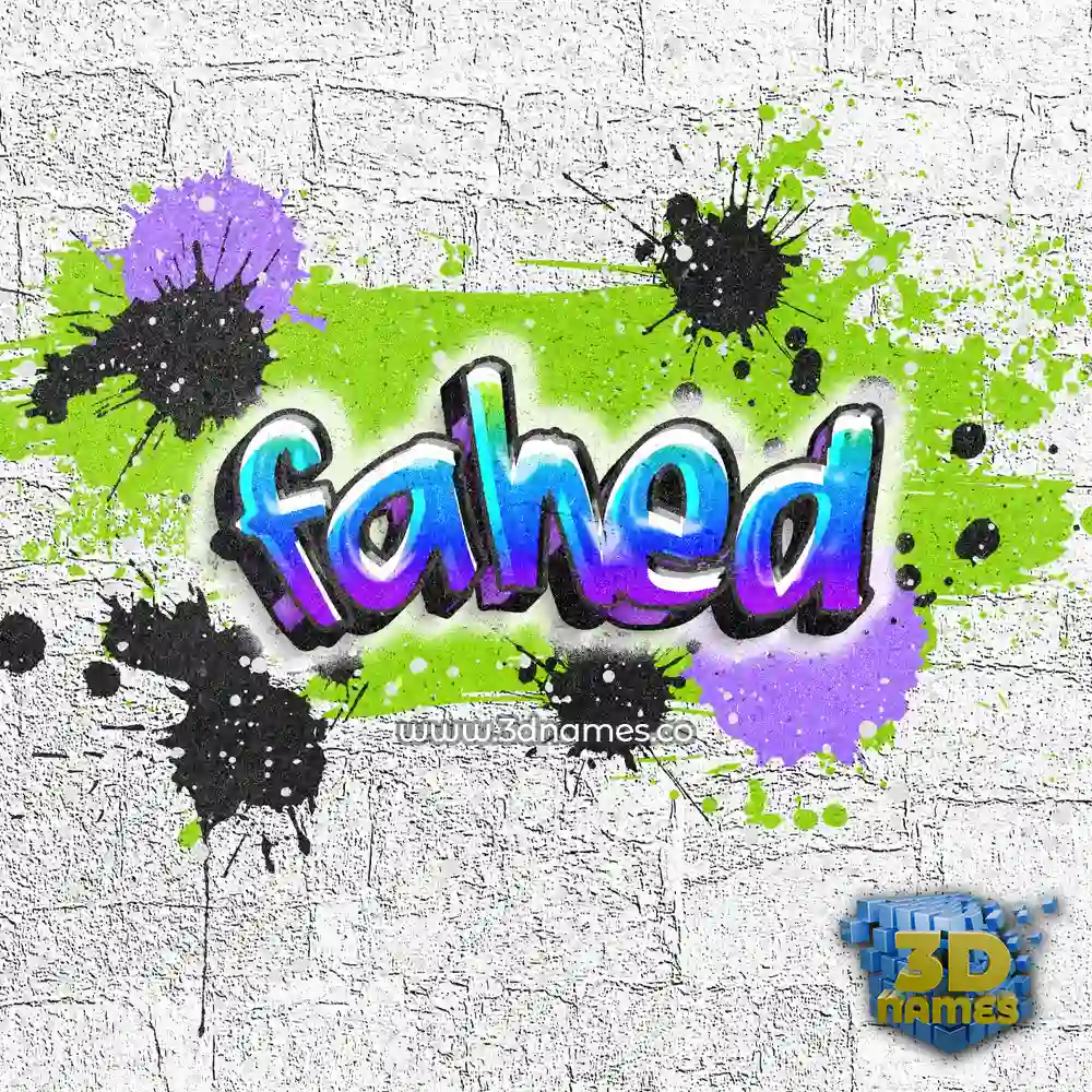 fahed in Graffiti Grunge style - 3D name wallpaper