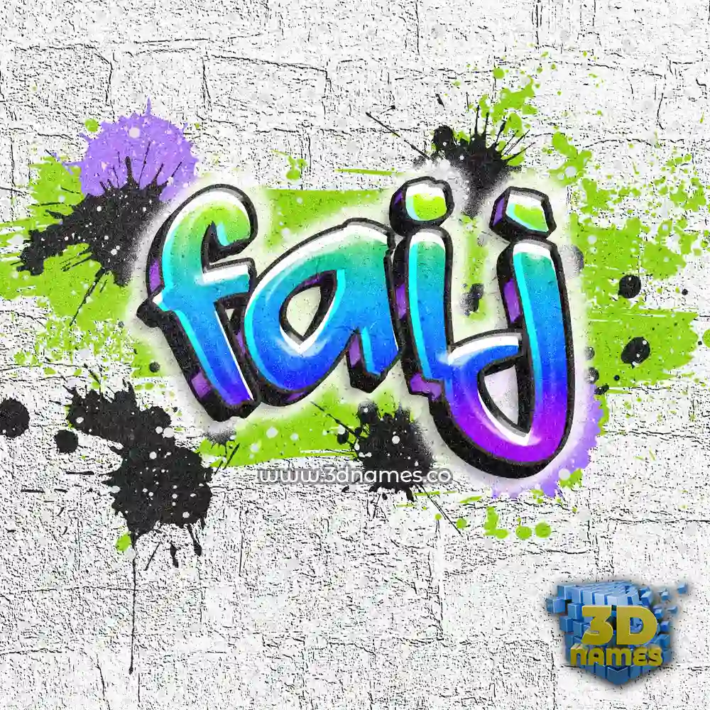 faij in Graffiti Grunge style - 3D name wallpaper