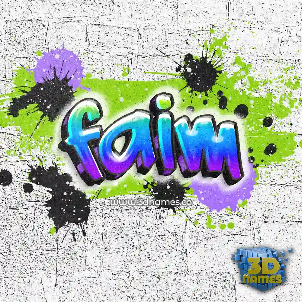 faim in Graffiti Grunge style - 3D name wallpaper