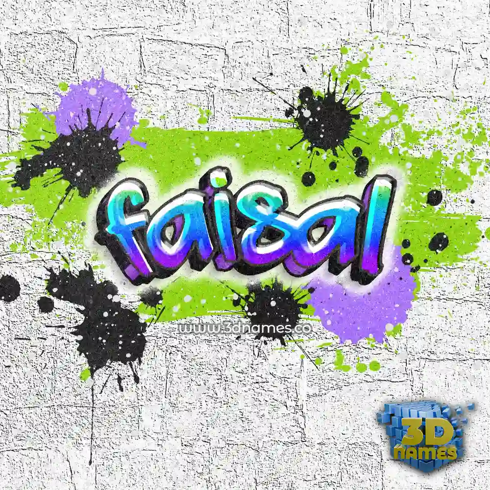 faisal in Graffiti Grunge style - 3D name wallpaper