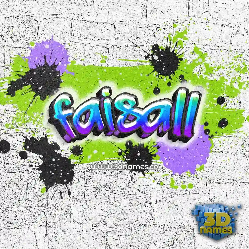 faisall in Graffiti Grunge style - 3D name wallpaper