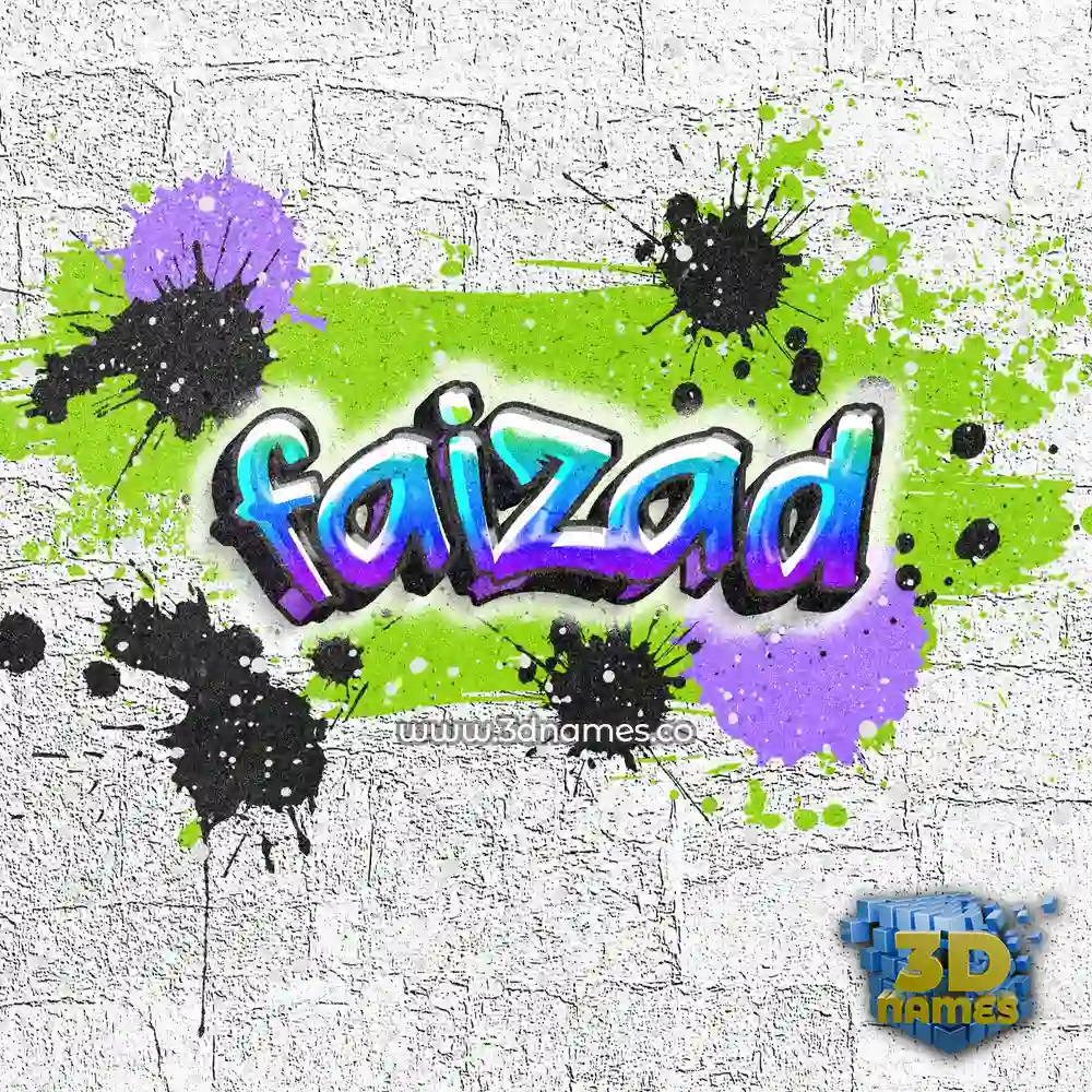 faizad in Graffiti Grunge style - 3D name wallpaper