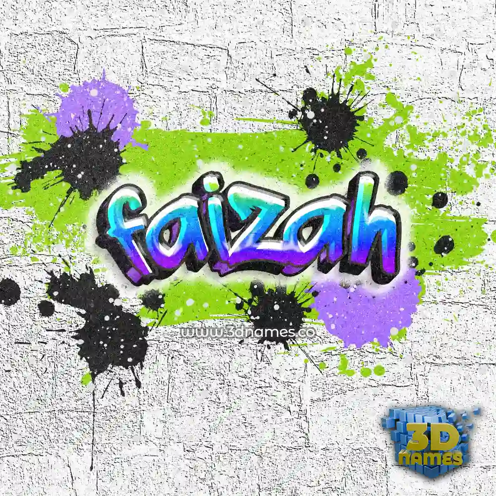 faizah in Graffiti Grunge style - 3D name wallpaper