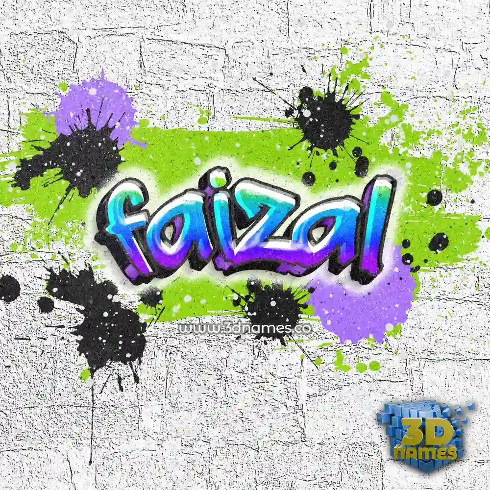 faizal in Graffiti Grunge style - 3D name wallpaper