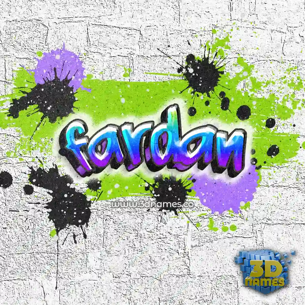 fardan in Graffiti Grunge style - 3D name wallpaper
