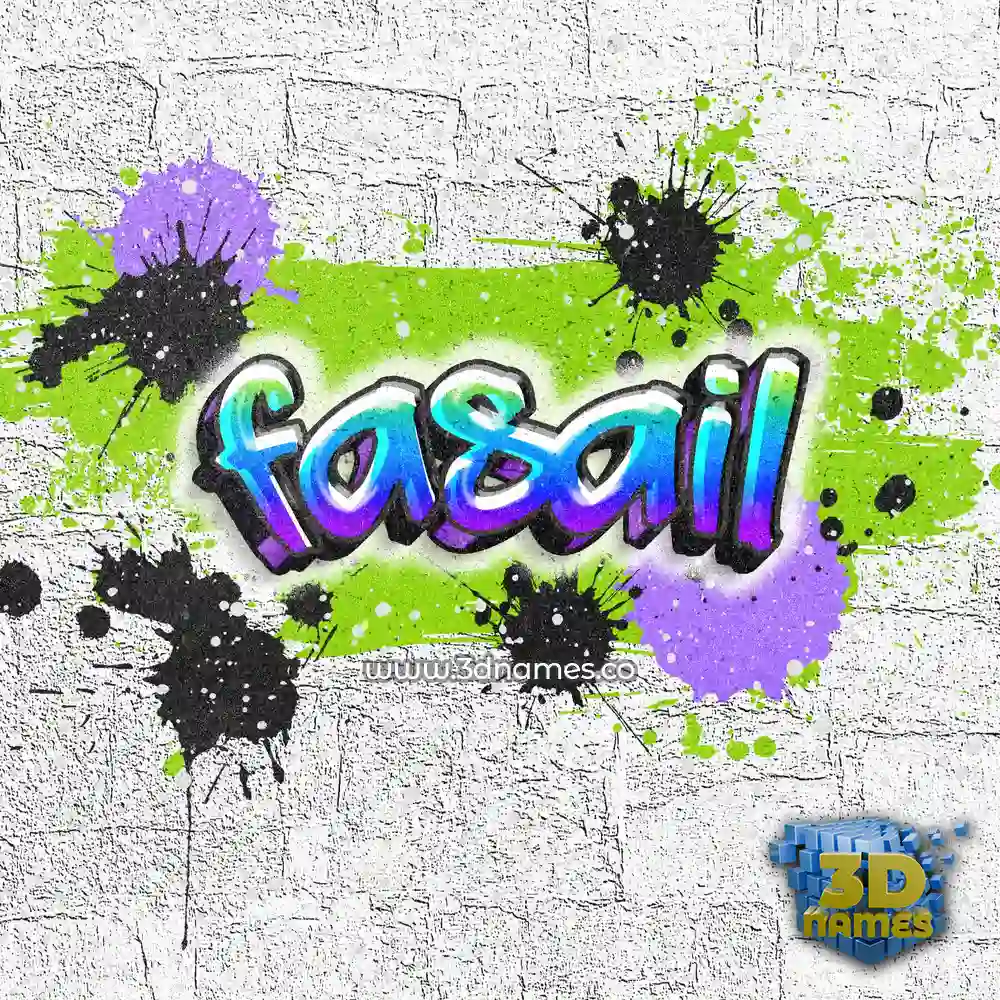 fasail in Graffiti Grunge style - 3D name wallpaper