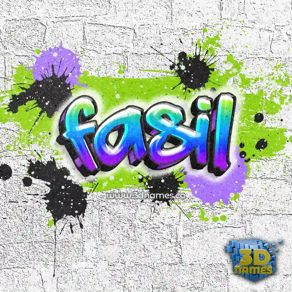 fasil in Graffiti Grunge style - 3D name wallpaper