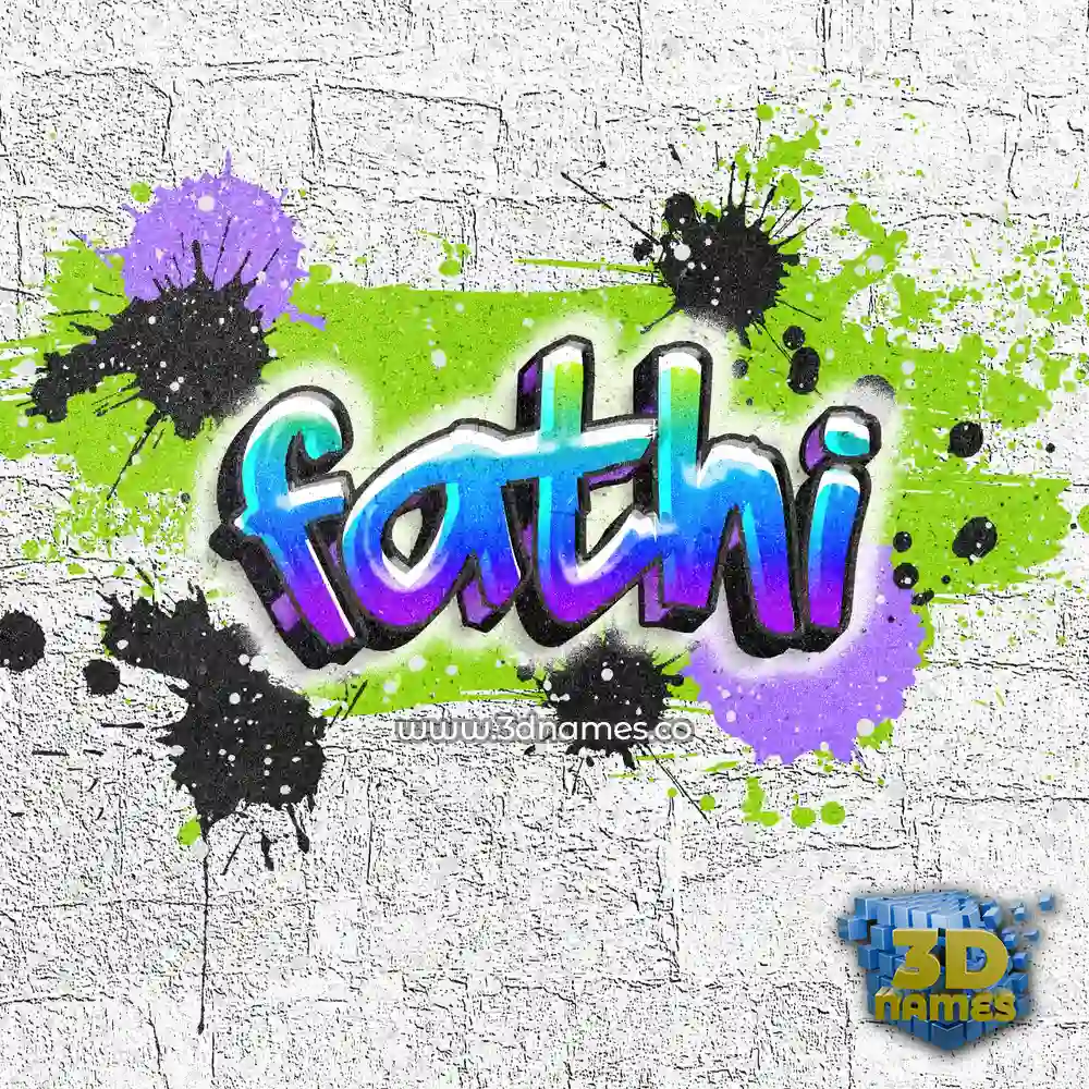 fathi in Graffiti Grunge style - 3D name wallpaper