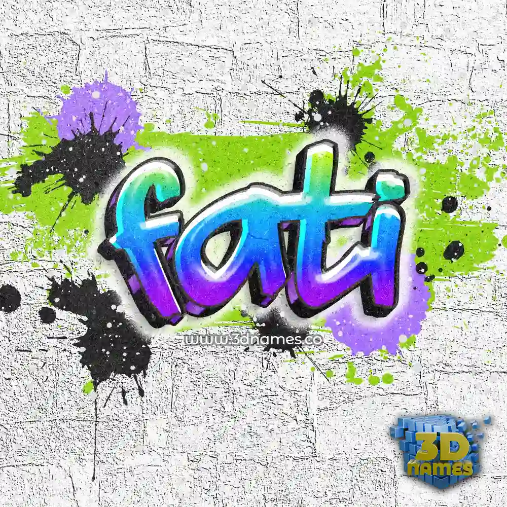 fati in Graffiti Grunge style - 3D name wallpaper