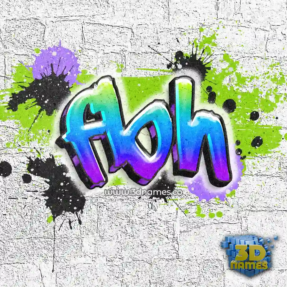 fbh in Graffiti Grunge style - 3D name wallpaper