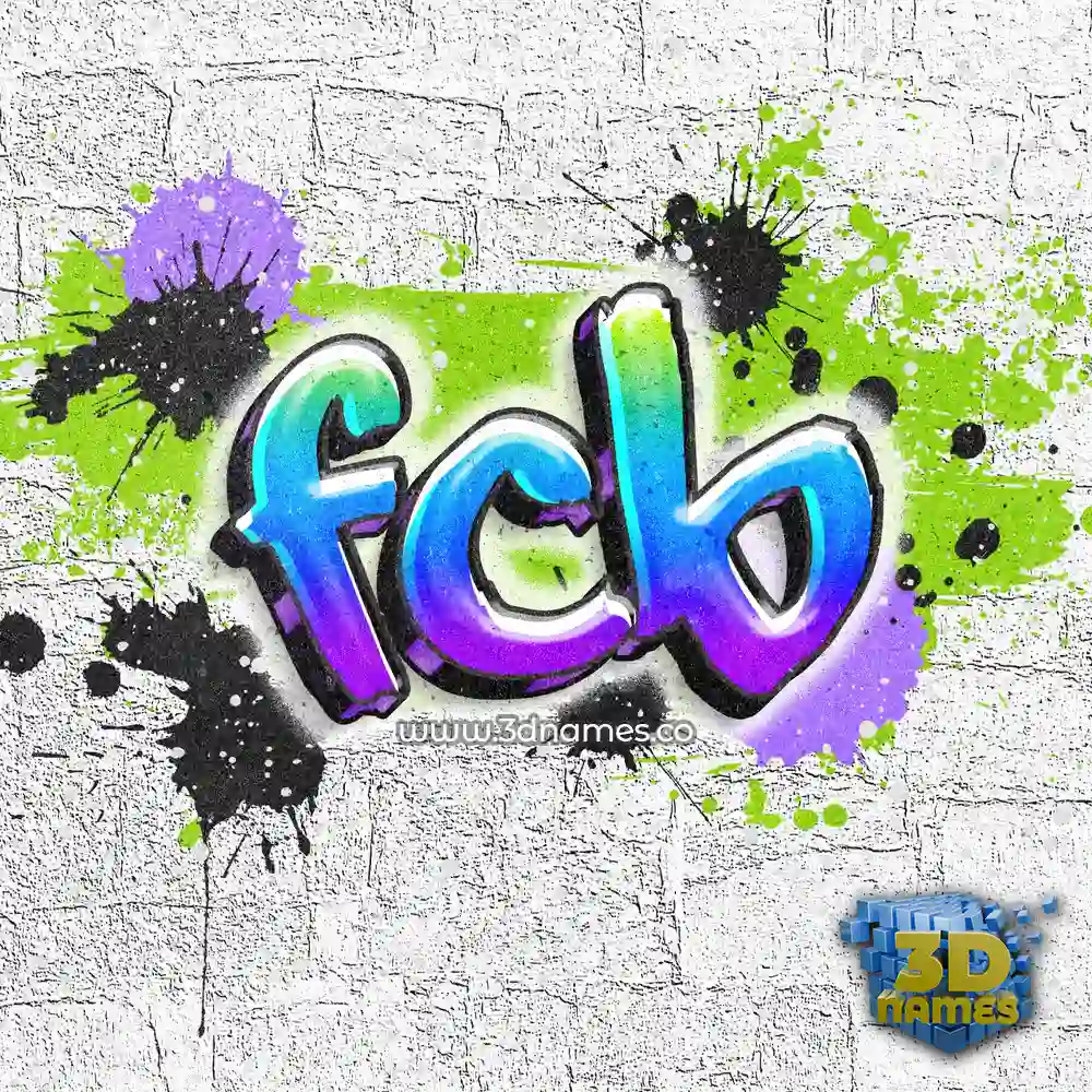 fcb in Graffiti Grunge style - 3D name wallpaper