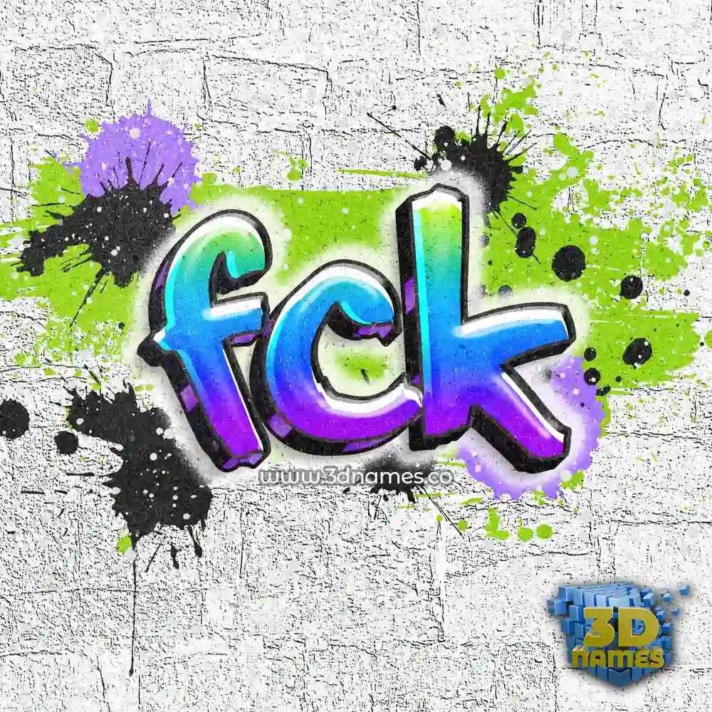 fck in Graffiti Grunge style - 3D name wallpaper