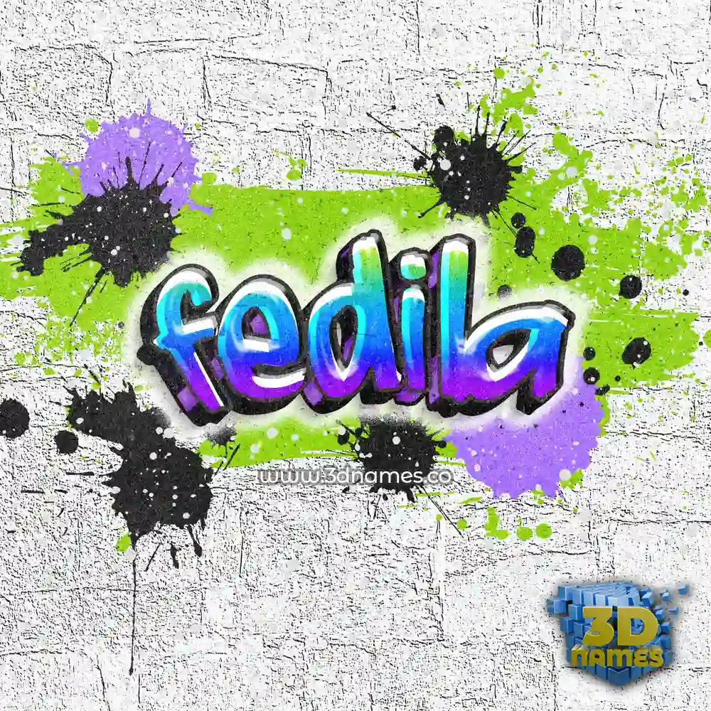 fedila in Graffiti Grunge style - 3D name wallpaper
