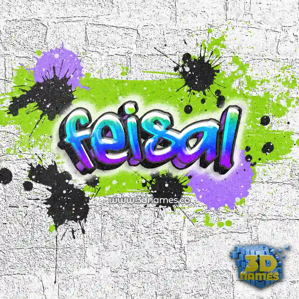 feisal in Graffiti Grunge style - 3D name wallpaper