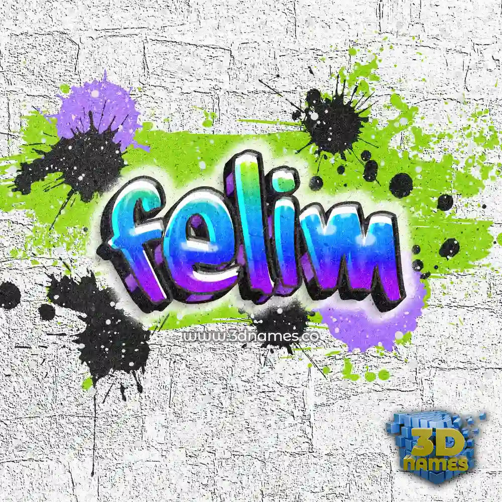 felim in Graffiti Grunge style - 3D name wallpaper