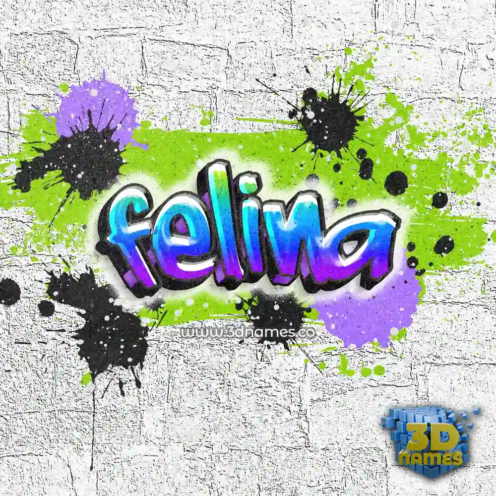 felina in Graffiti Grunge style - 3D name wallpaper