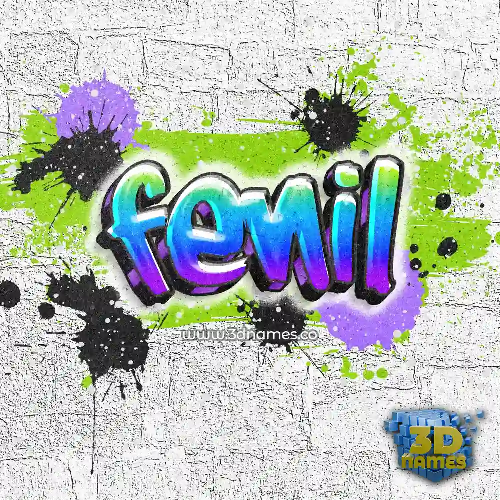 fenil in Graffiti Grunge style - 3D name wallpaper