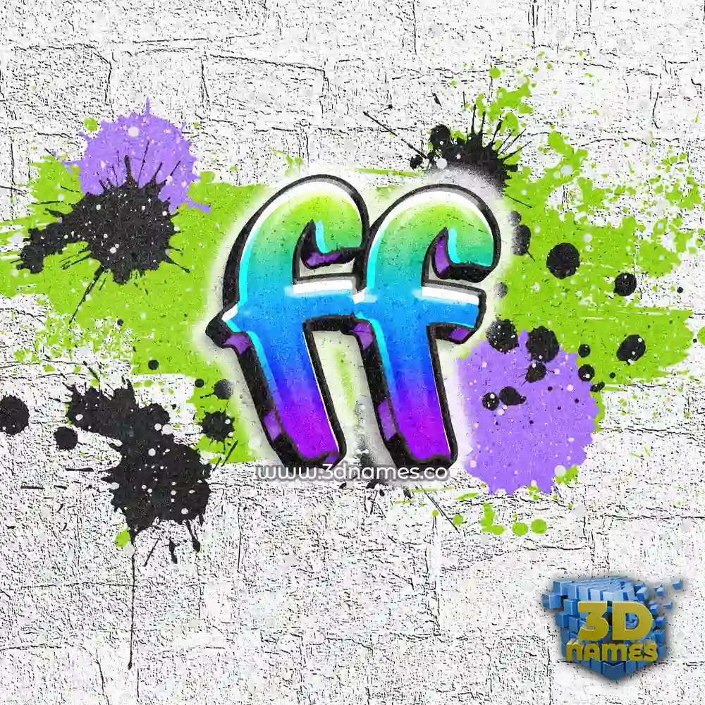 ff in Graffiti Grunge style - 3D name wallpaper