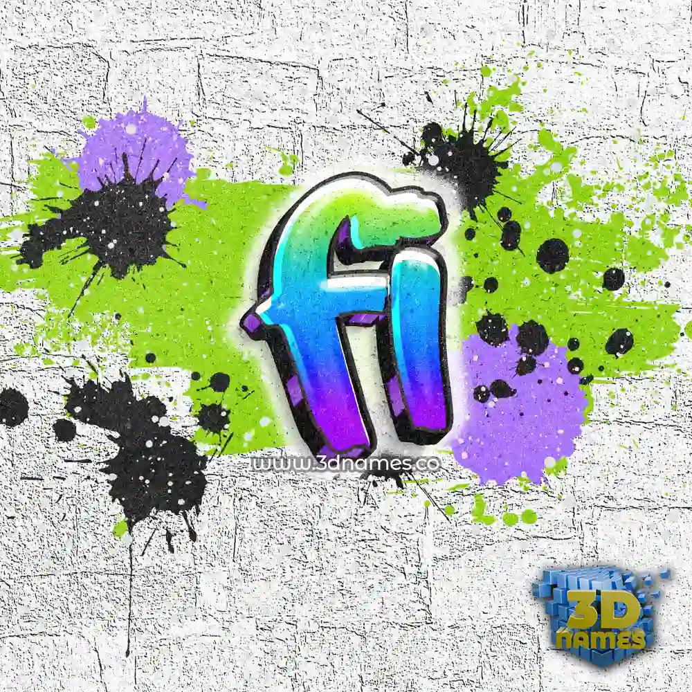fi in Graffiti Grunge style - 3D name wallpaper