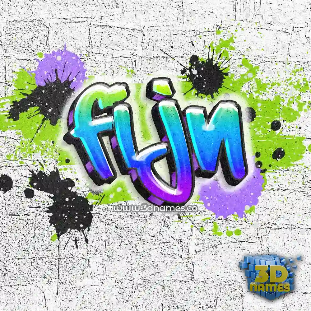 fijn in Graffiti Grunge style - 3D name wallpaper