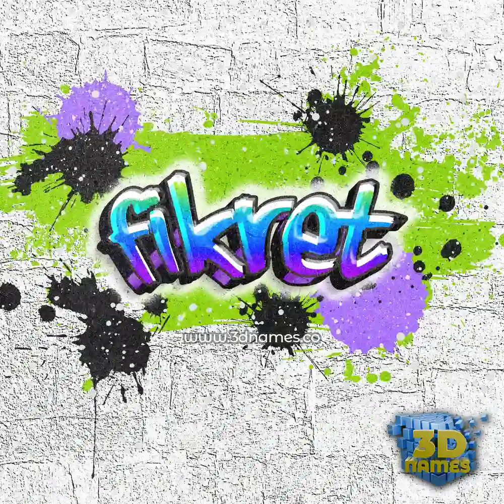 fikret in Graffiti Grunge style - 3D name wallpaper