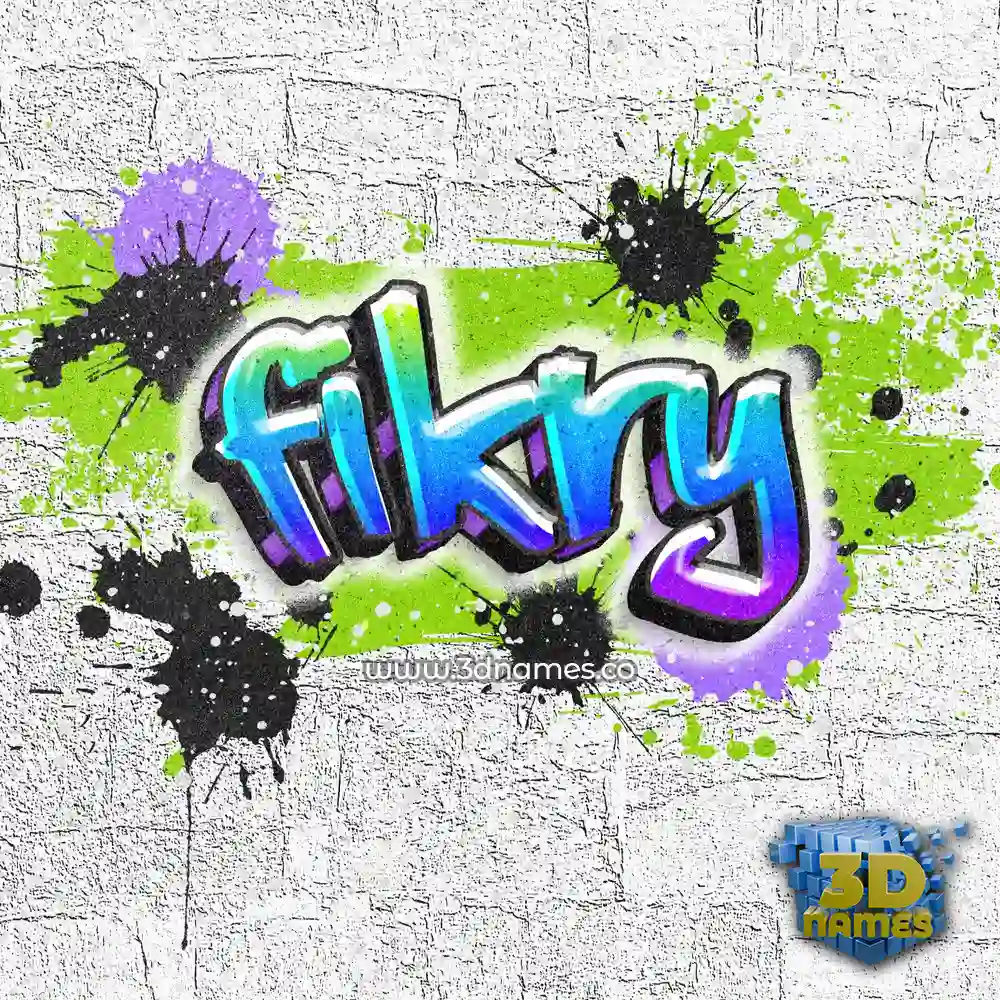 fikry in Graffiti Grunge style - 3D name wallpaper